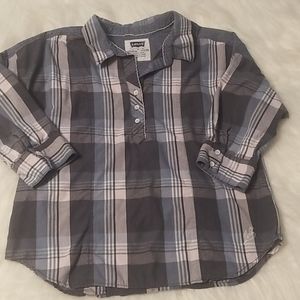 Girls Levi's quarter sleeve plaid shirt